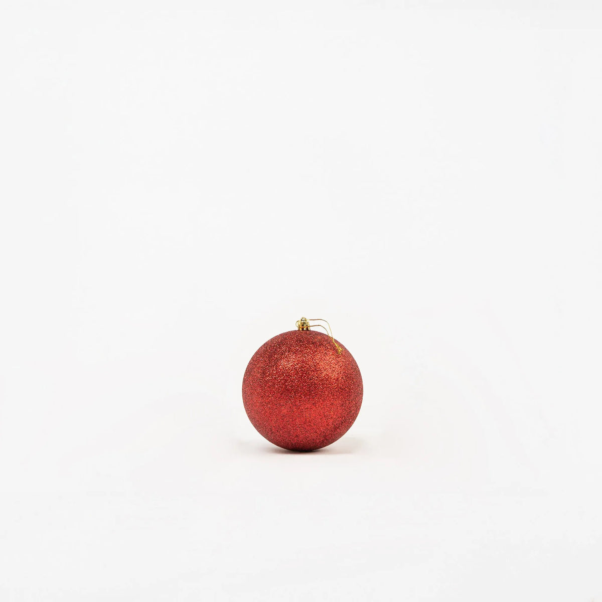 Red Plastic Machine-Made Hanging Christmas Baubles 3pcs Set 12cm Diameter Festival Ball