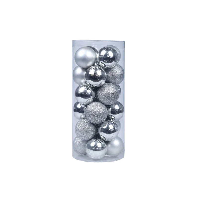 3/4/6/8cm Christmas Balls Set | 24pcs Plastic Electroplated Colorful Balls, Tree Hanging