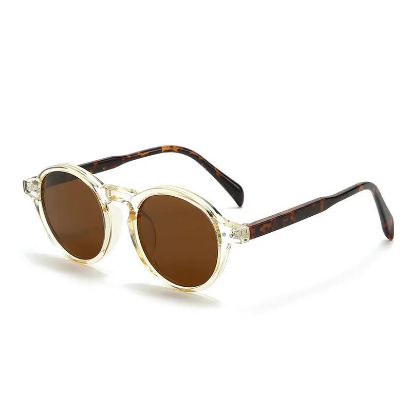 Sunglasses Vintage Fashion Oval Uv Polarized Sunglasses Women'S Designer Thick Acetate
