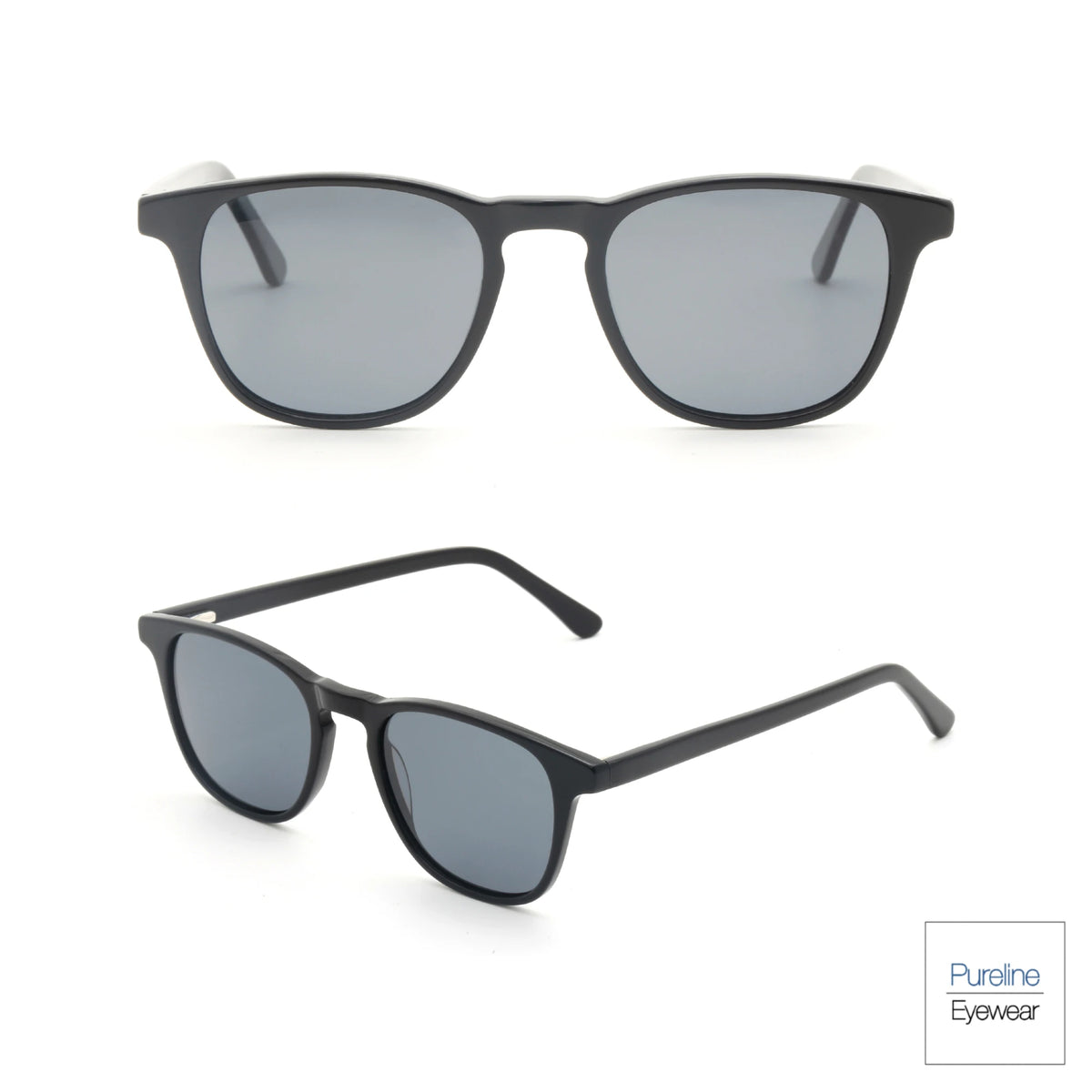 Classic Square Frame Polarized Sunglasses Unisex Designer Shades Grey Lenses Customizable
