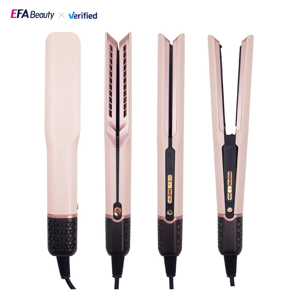 Professional Steam Hair Straightener with Ceramic Brush