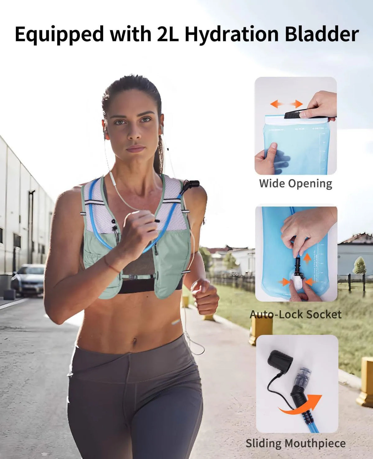 Hydration Backpack Running Vest Pack for Outdoor Sports - Running Water Bladder