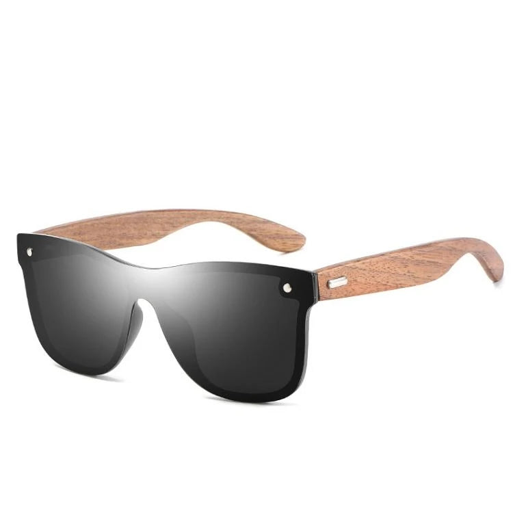 High-End Polarized Wooden Sunglasses with Integrated Mirrors Bamboo Colorful Eyewear
