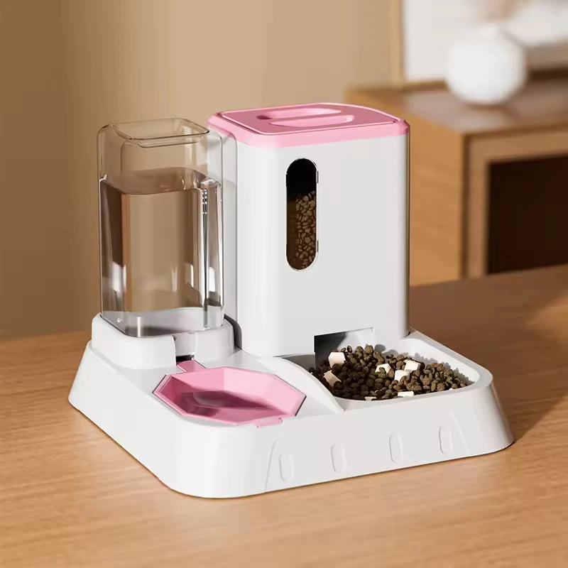 Self Dispensing Pet Feeder and Water Station Automatic Gravity Feeder for Cats and Dogs