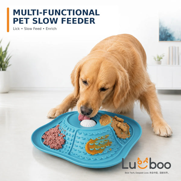 Food Grade Silicone Multi-Zone Dog Lick Mat Slow Feeder Bowl with Suction Base Anti-Spill
