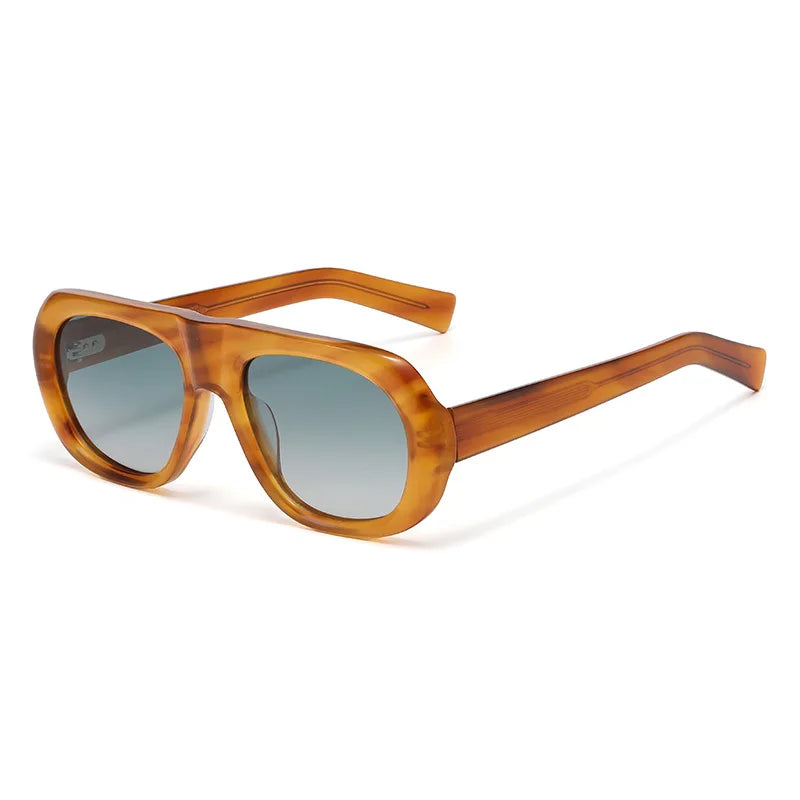 Fashion Uv400 Polarized Oval Sunglasses Women'S Designer Thick Acetate Sunglasses Retro