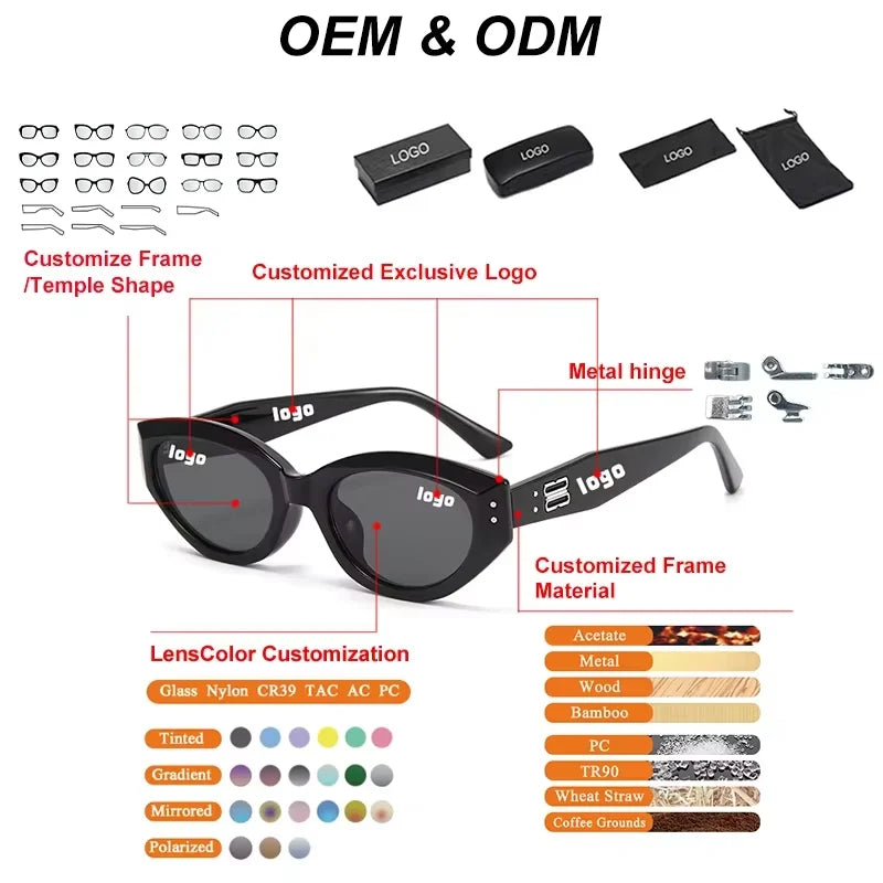 Black Frame Luxury Sunglasses Multi-Color Retro Lenses Unique Mirror Optical Metal