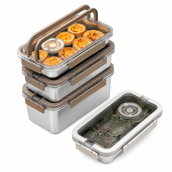 304 Stainless Steel Lunch Box With Lid Food Grade Bento Container Rectangular Meal Prep