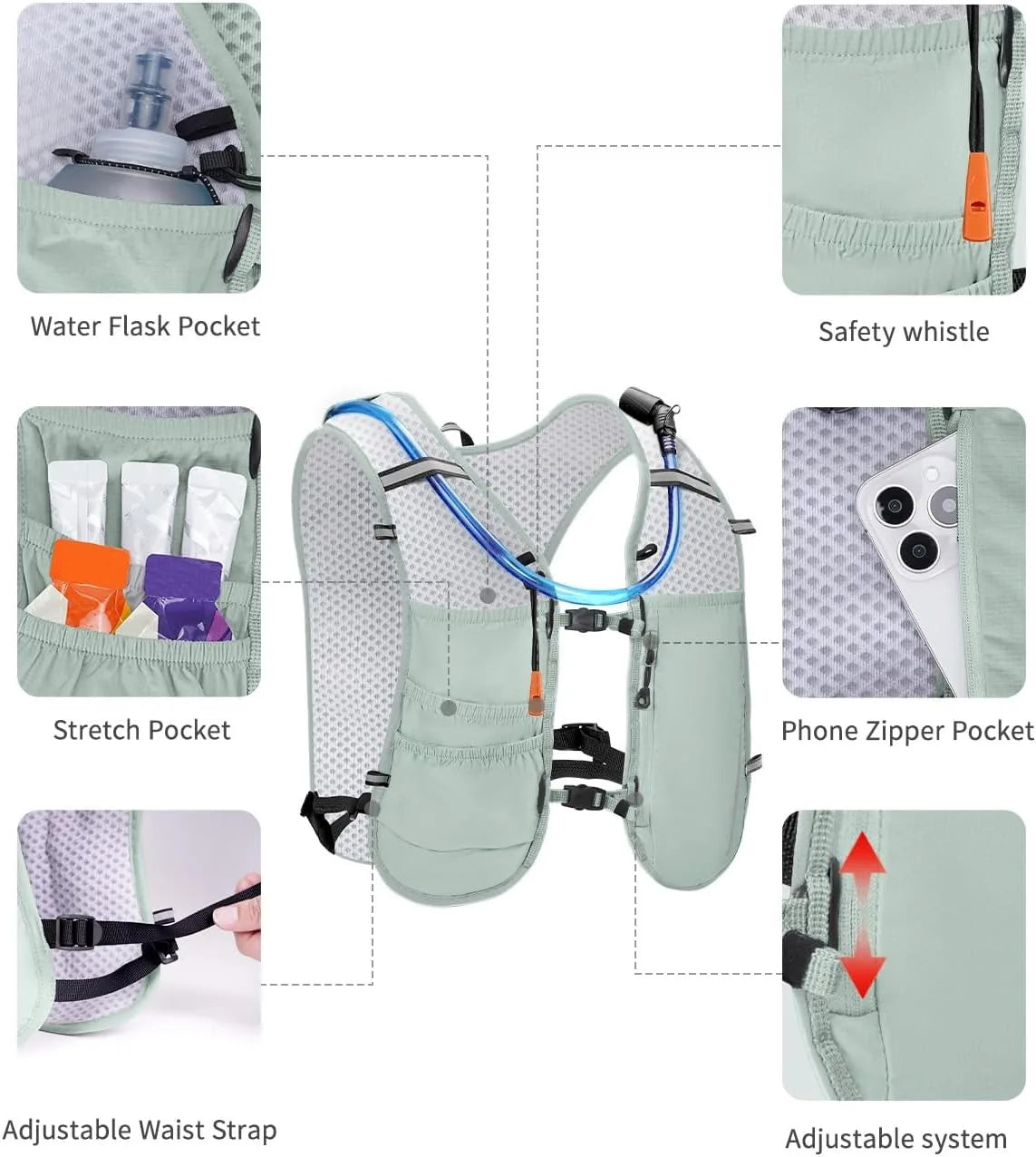 Hydration Backpack Running Vest Pack for Outdoor Sports - Running Water Bladder