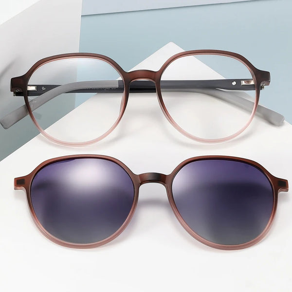 Bio TR Eco-Friendly Material TAC Polarized Luxury Shades Unisex Clip-on Solid Round
