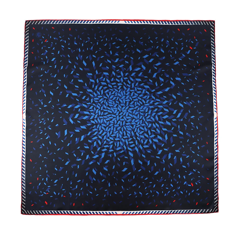 Premium Silk Geometric Digital Print Scarf Custom Women'S Scarves