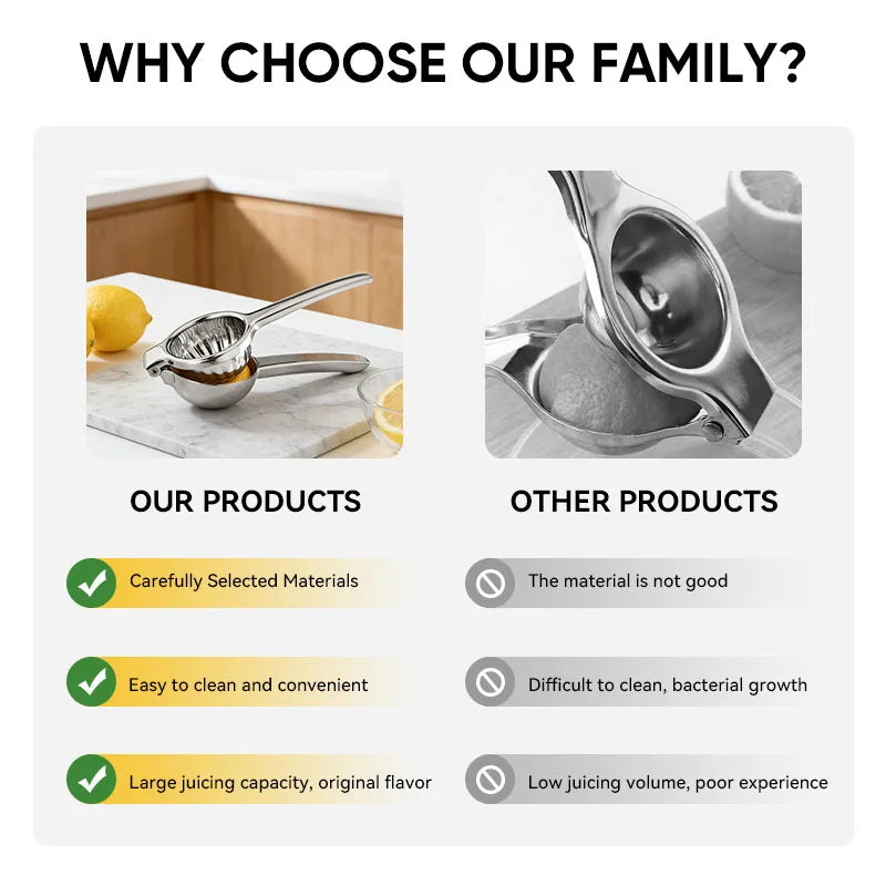 Stainless Steel Manual Lemon Squeezer Kitchen Gadget Metal Juicer