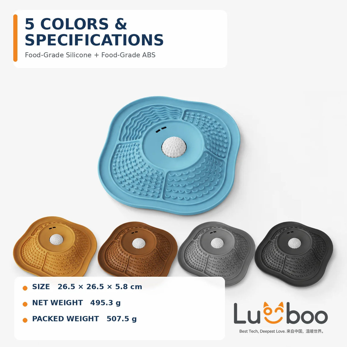 Food Grade Silicone Multi-Zone Dog Lick Mat Slow Feeder Bowl with Suction Base Anti-Spill