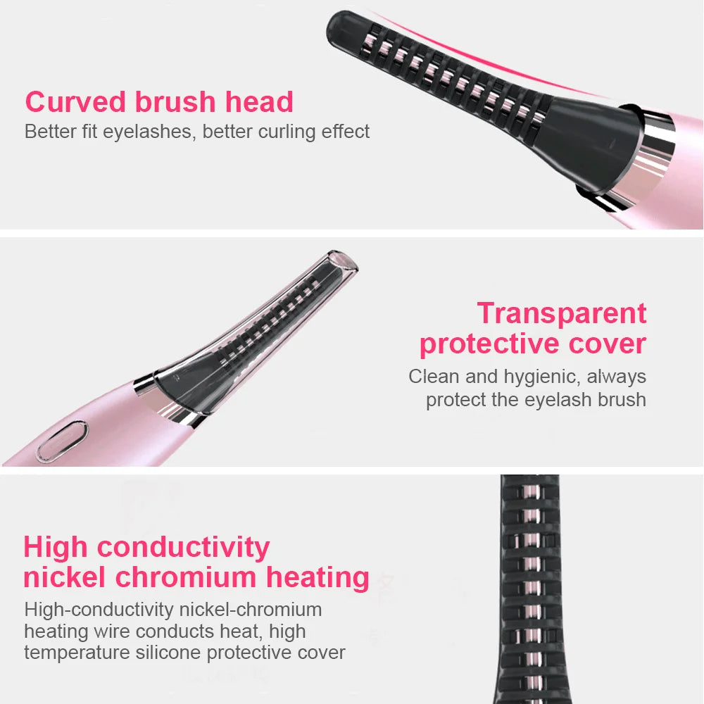 Fast Heating Mini Electric Eyelash Curler Plastic Heated Eyelash Curler