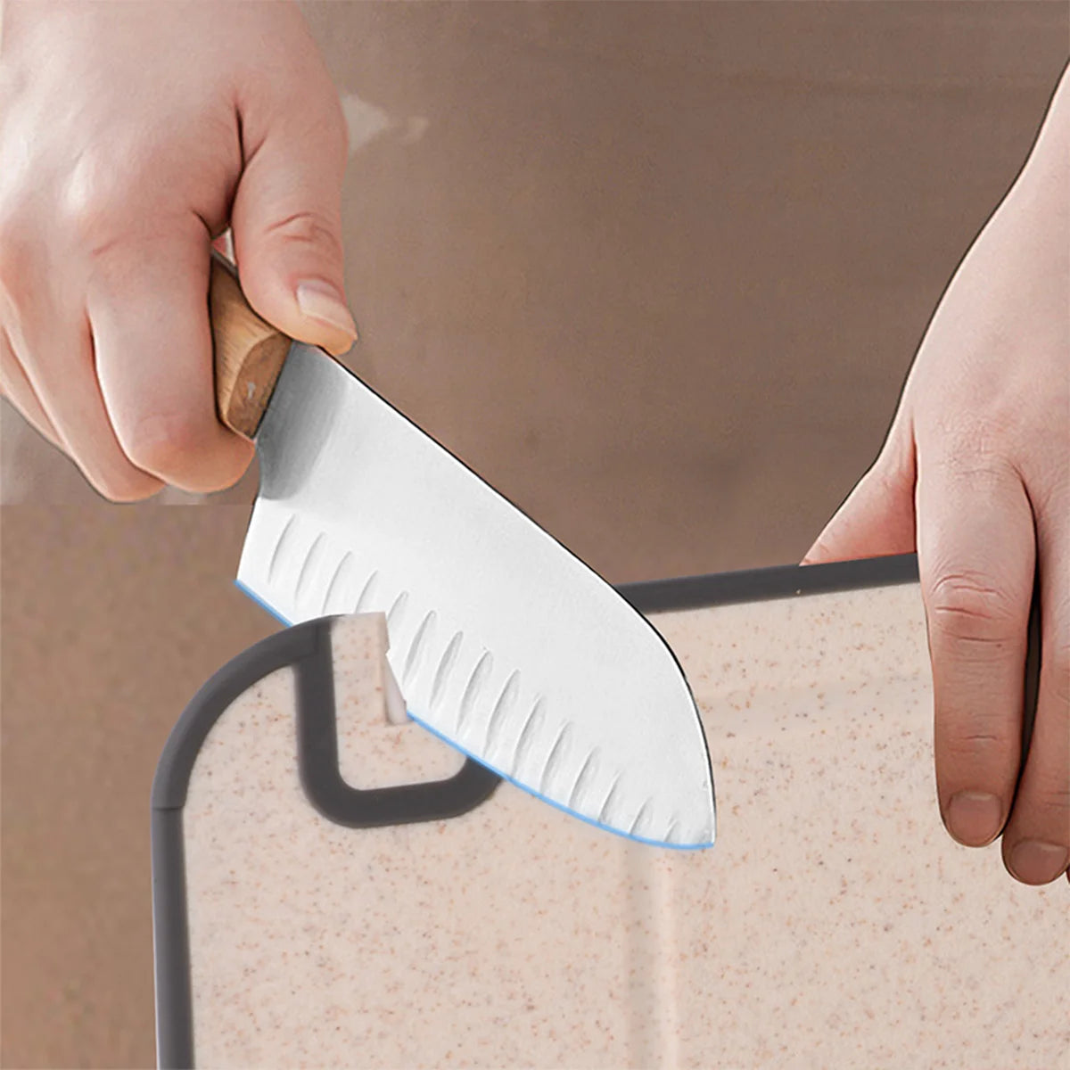 Pure Titanium Wheat Straw Fiber Cutting Board - Double-Sided Antibacterial with Built-in