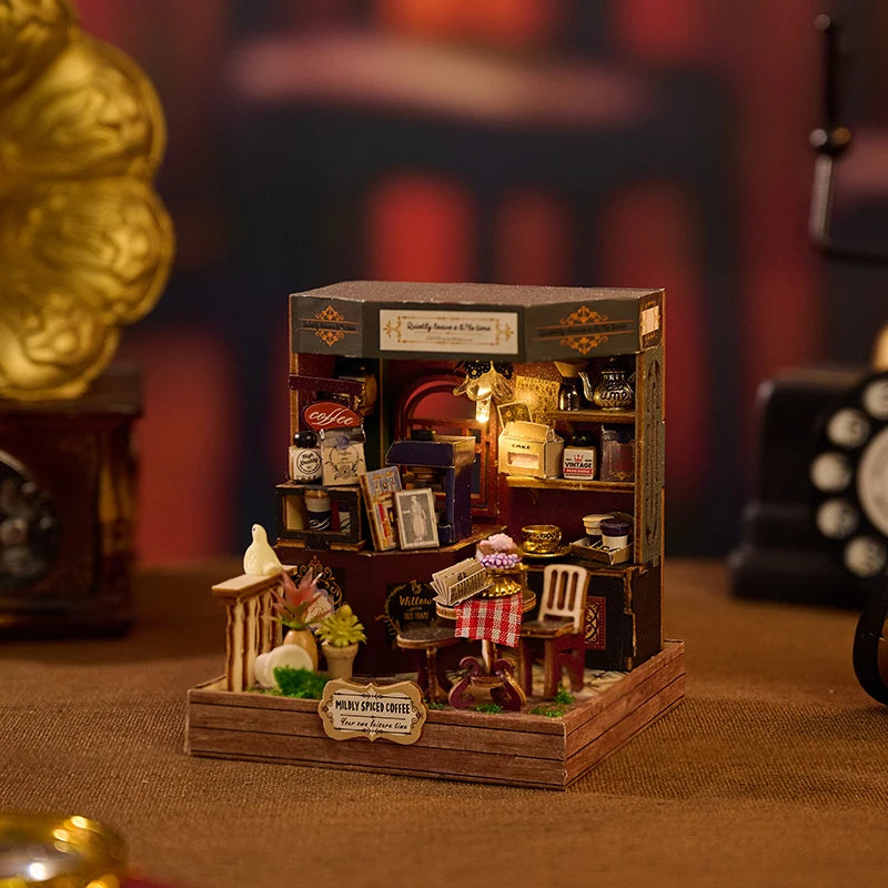DIY 3D Wooden Puzzle Toy Handmade 3D Puzzle Miniature House Kit Doll House With Mini Wood