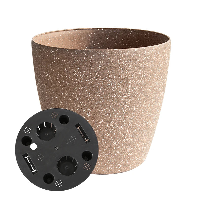 Kailai Pp Recycled Plastic Stone Effect Large Garden Plant Decorative Pots Self Watering