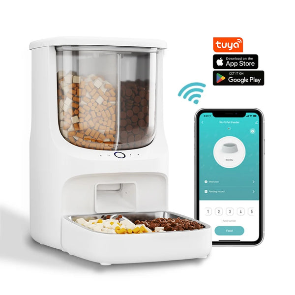 Smart WiFi Pet Feeder 5L for Dogs and Cats with Mobile App Remote Control