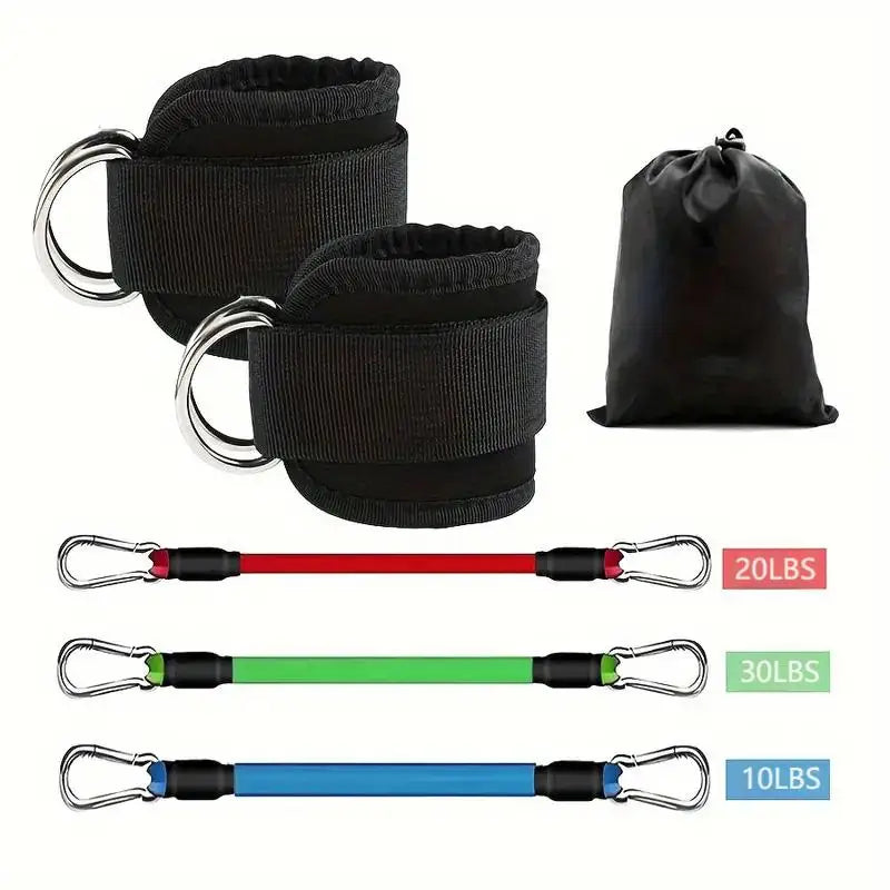 6 Pcs Set TPE Loop Resistance Bands Ankle & Leg Exercise Band for Speed Training
