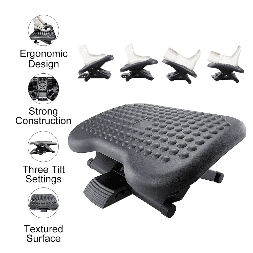 Adjustable Plastic Massage Footrest for Under Desk