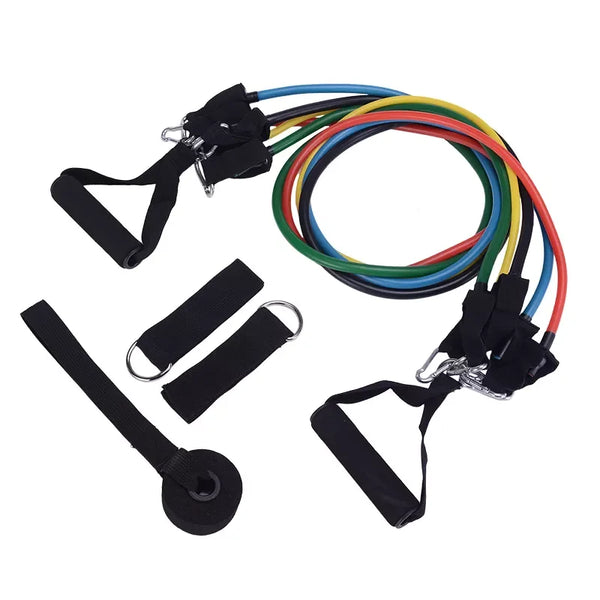 Durable 11 PCS Resistance Band Set for Physical Therapy and Home Workouts