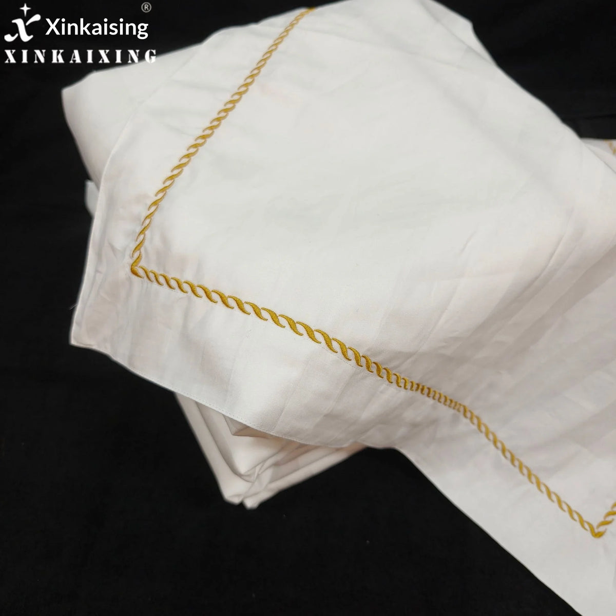 Customized Rectangle Hotel 100% Cotton 3cm Satin Pillowcase Soft Simple Comfortable