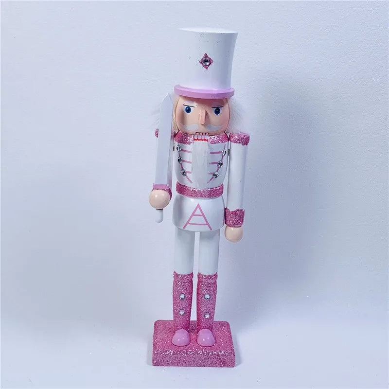 New Medium-Sized Pink Series 30cm Nutcracker Figurines, Christmas and New Year Ornaments