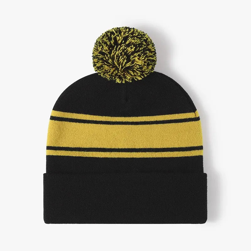 Elastic Knitted Hat Outdoor Cold Hat Jacquard Knitted Beanie for Autumn and Winter Warm