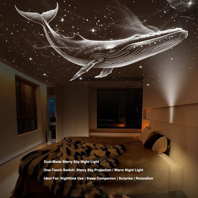 Projector Projection Night Light With RGB Starry Sky Feature USB Powered LED Warm White