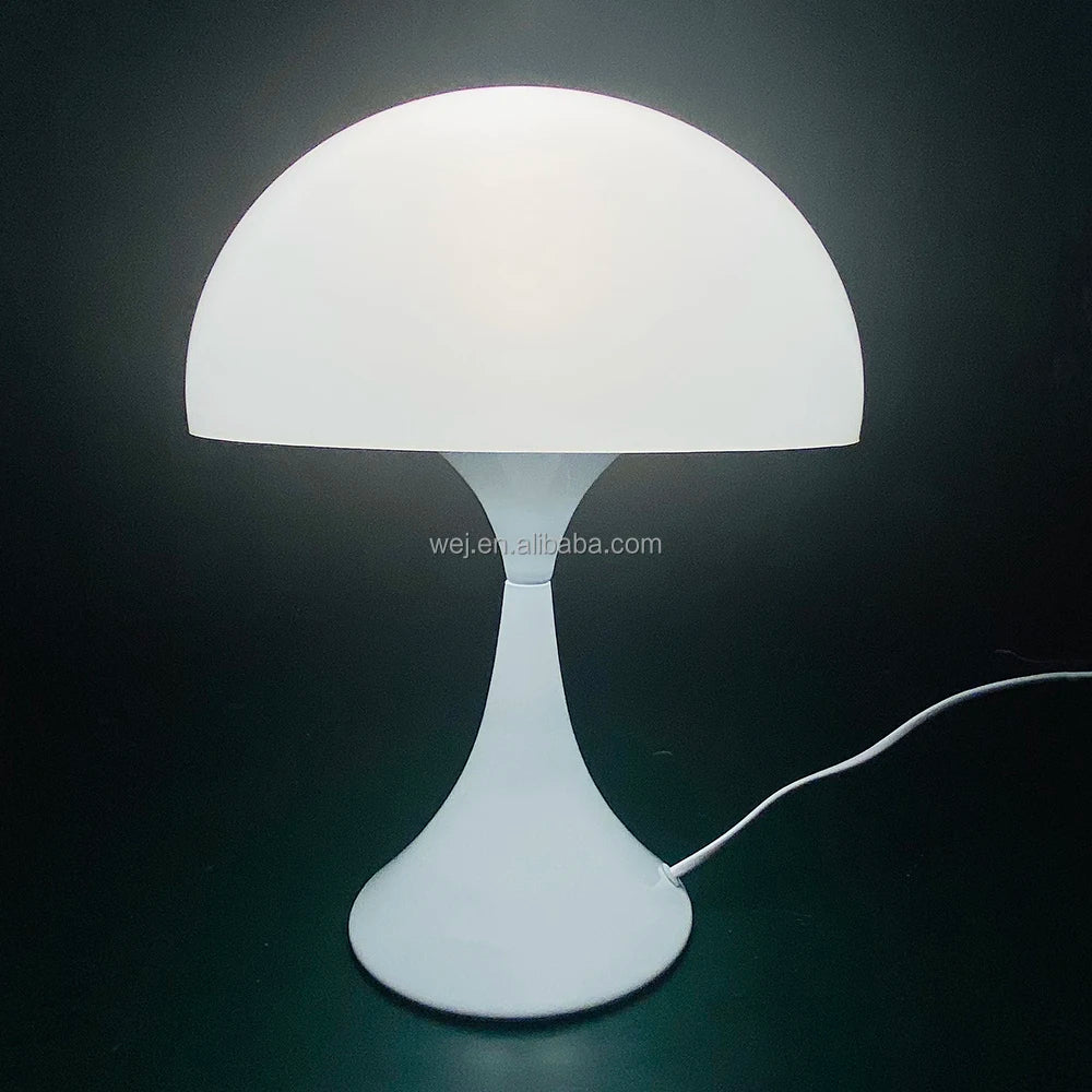 Modern Creative Mushroom-Shaped White Metal Led Table Lamp Bedside Table Lamp Living Room