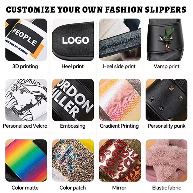 Deran Designer Custom Slippers Cloud Slides EVA Thick Sole Flat Sandals Men 'S Casual