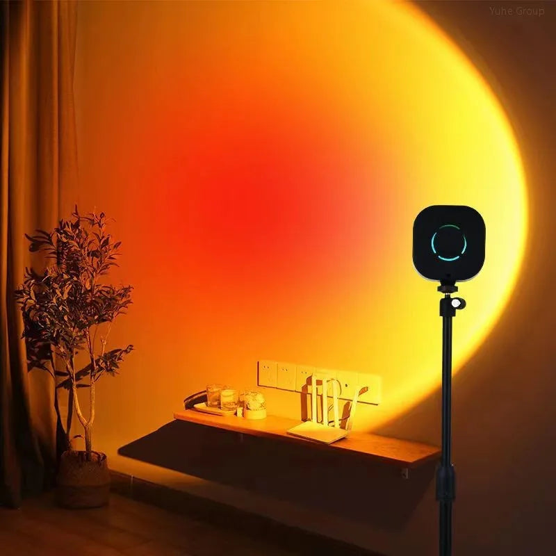 Creative E27 LED Projection Lamp Sunset Effect Black/Yellow Shadow for Live Photography