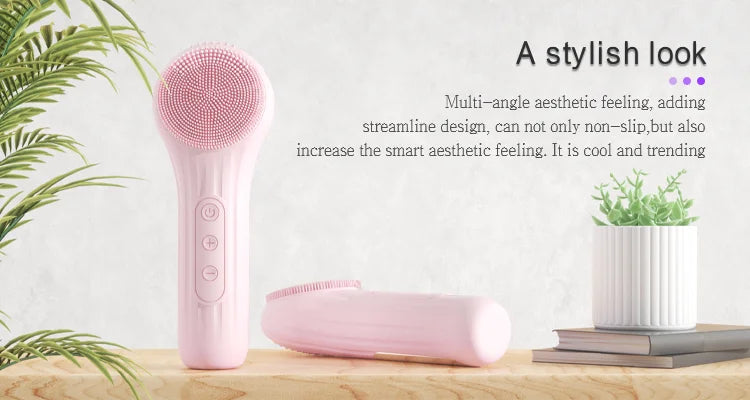 Waterproof Soft Silicone Electric Facial Cleansing Brush Face Clean Massage Exfoliating