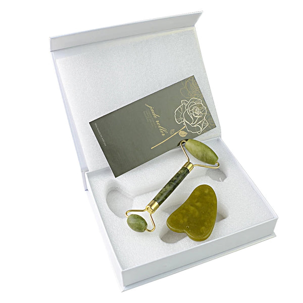 Mothers Day Gifts Rose Quartz Jade Roller & Gua Sha Sets for Relieves Fine Lines