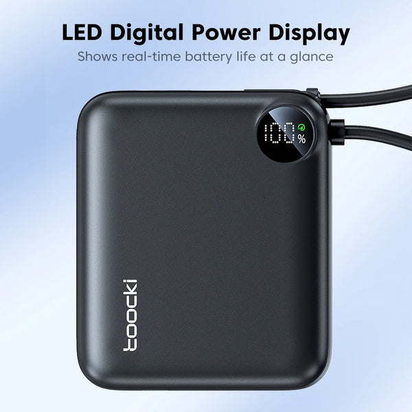 Magnetic Wireless Power Bank 10000mAh with Fast Charging, Black