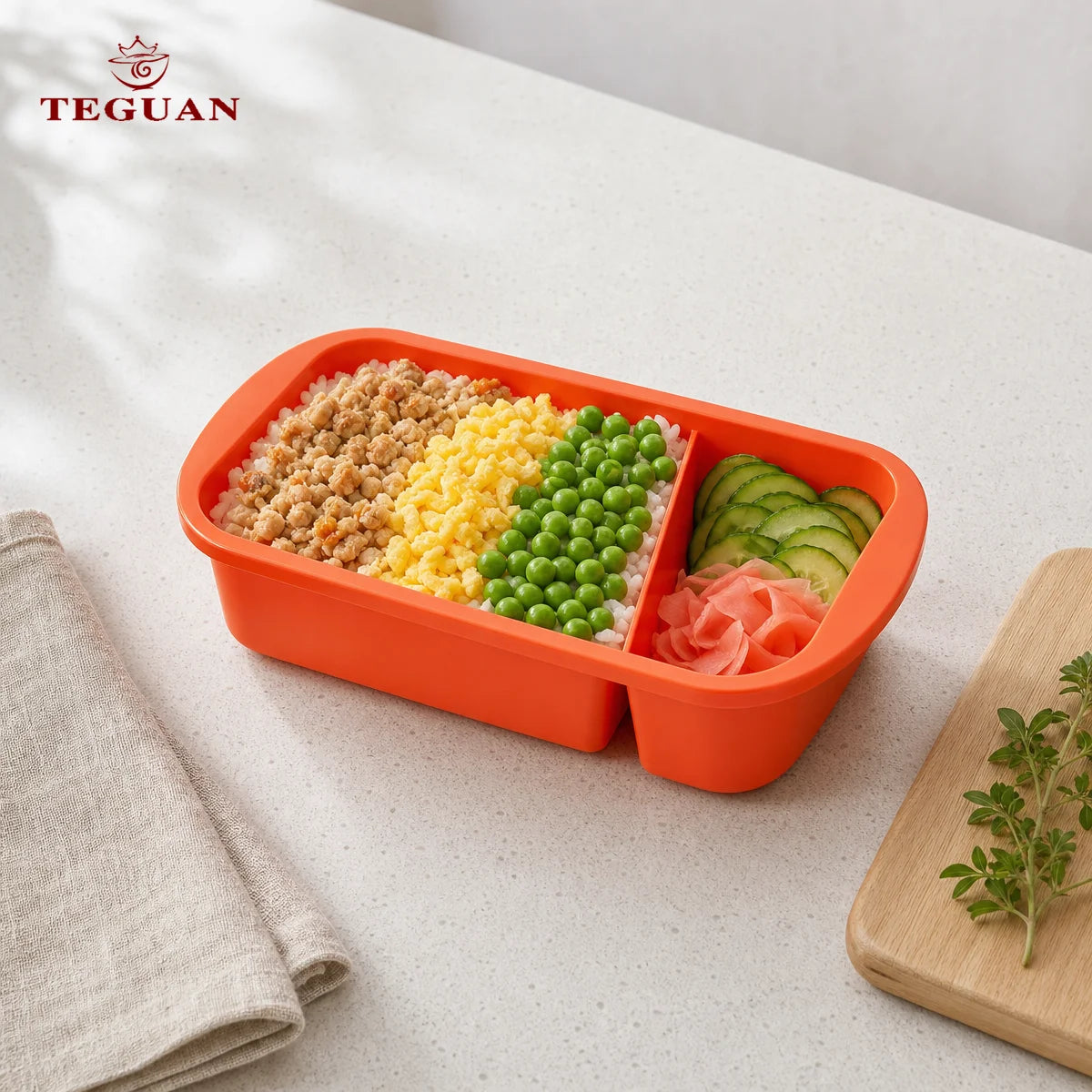 Custom Takeaway Rice Takeout Salad Meal Prep Grade PP Disposable Heatable 2 Compartments