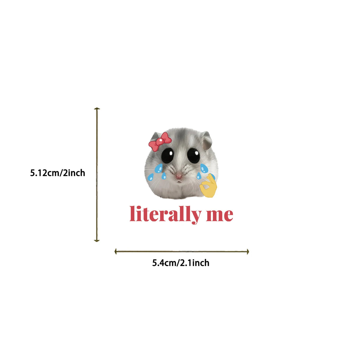50Pcs Funny Cute Hamster Meme Theme DIY Graffiti Stickers PVC Waterproof Self Adhesive (Pack of 2)
