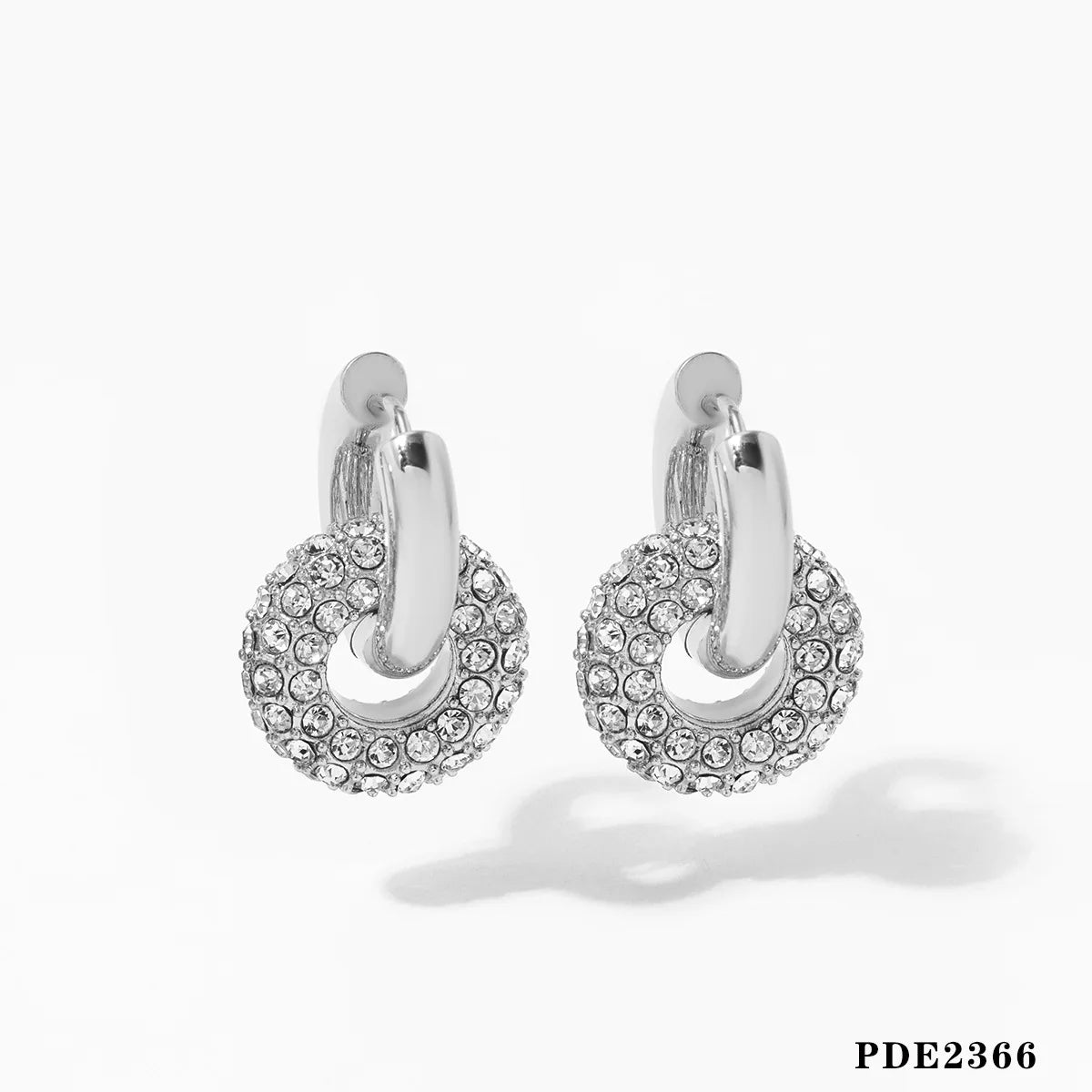 Shescity Stainless Steel Drop Earrings Trendy Light Luxury Designer Elegant Huggie
