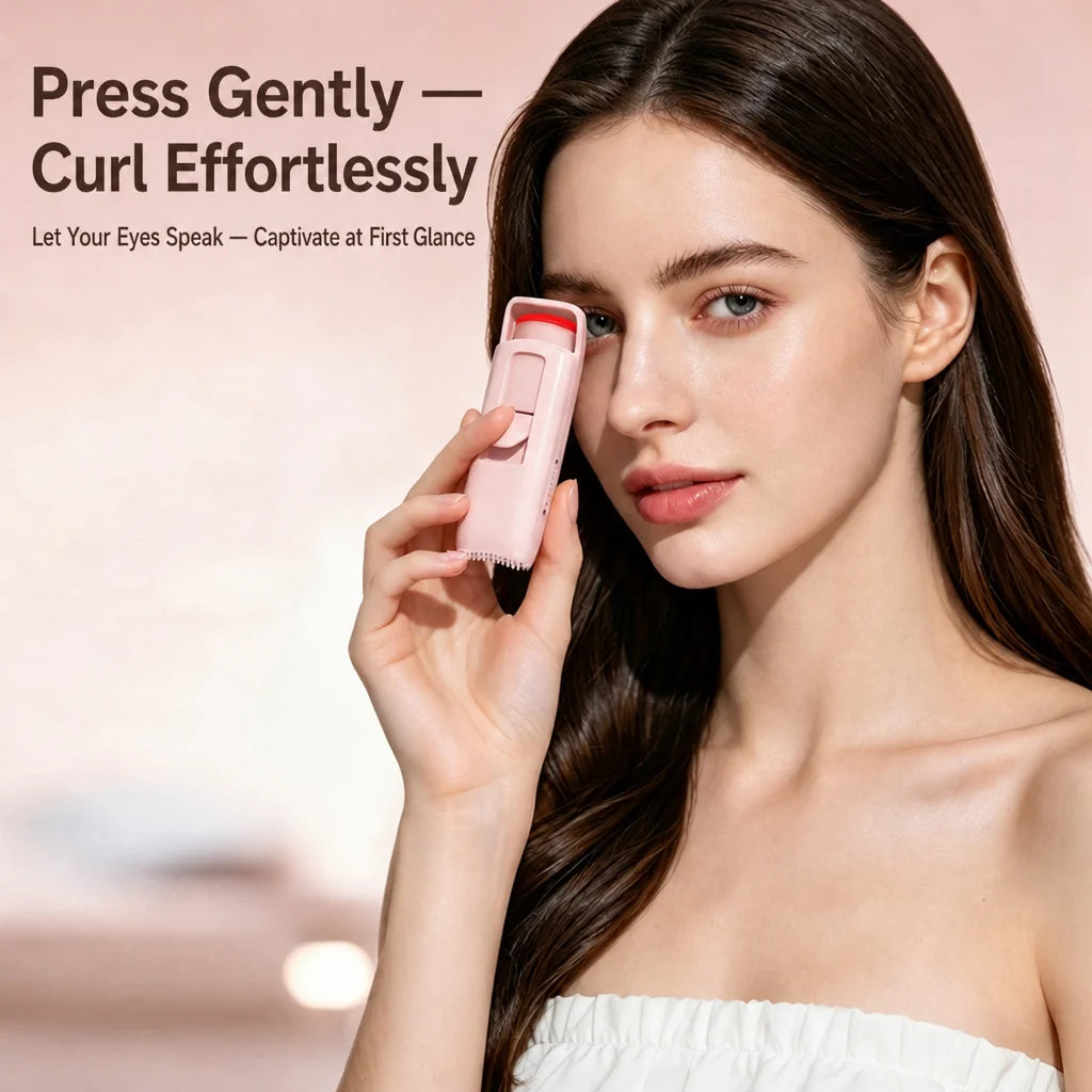 Portable Heated Lash Curler Clip Comb Three Heat Levels Flexible Silicone Strip for Daily