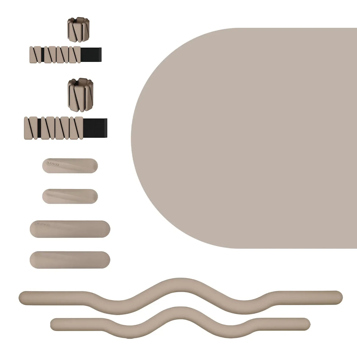Oval Arch PU Natural Rubber Chocolate Private Brand Al Yoga Mat Pilates Barre Kits Set
