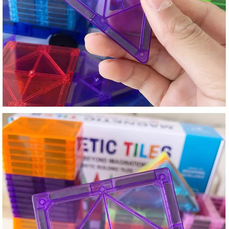 Large Colorful Window Magnetic Tiles Strong Magnetic Building Blocks Children'S