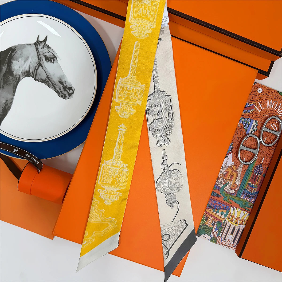 5*86 Cm Neck 100% Silk Scarf Custom Printing Scarves Designer Head Bag Women Stylish