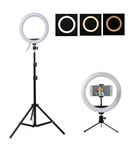 LED Ring Light 10 Inch 26CM Live Broadcast & Video Lamp with 2.1m Tripod Three-Color