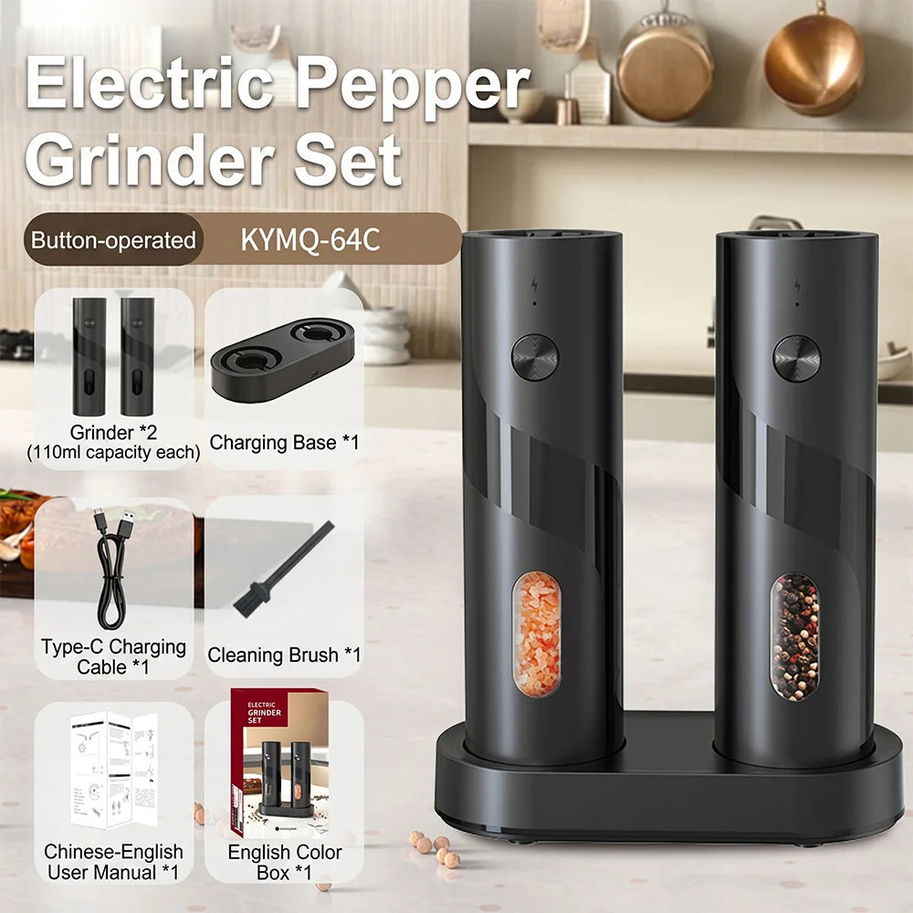 Gravity Sensing Electric Pepper Grinder Automatic Salt Spice Mill Kitchen Grinder