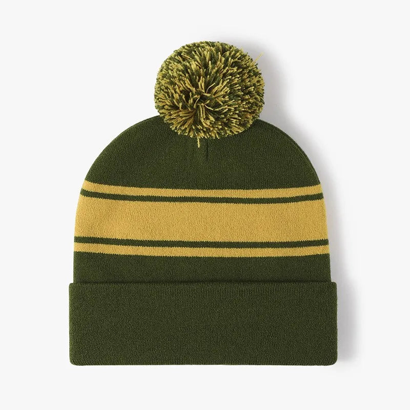 Elastic Knitted Hat Outdoor Cold Hat Jacquard Knitted Beanie for Autumn and Winter Warm