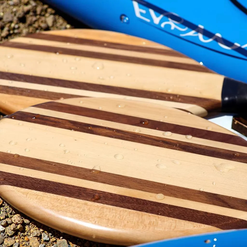 Handcrafted 2-Piece Paddle Set for Pickleball Game Natural Wood Beach Paddles 2 Balls