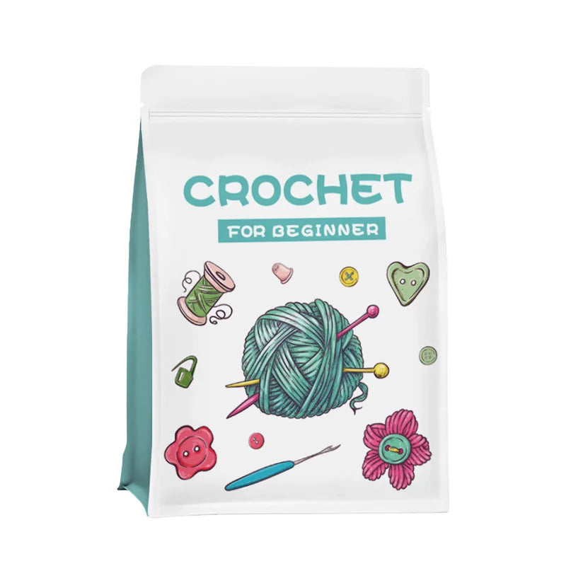 DIY Crochet Kit Woven Technique Yarn for Crafting Animal Doll Pendant Beginner English