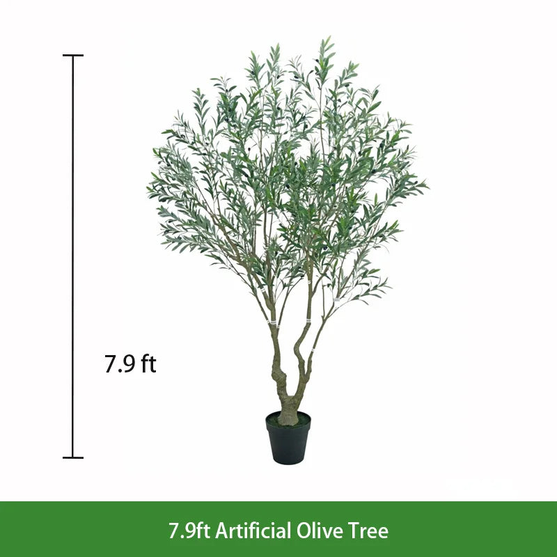Lifelike Real Touch Artificial Potted Olive Tree Decorative Faux Plant for Indoor Outdoor