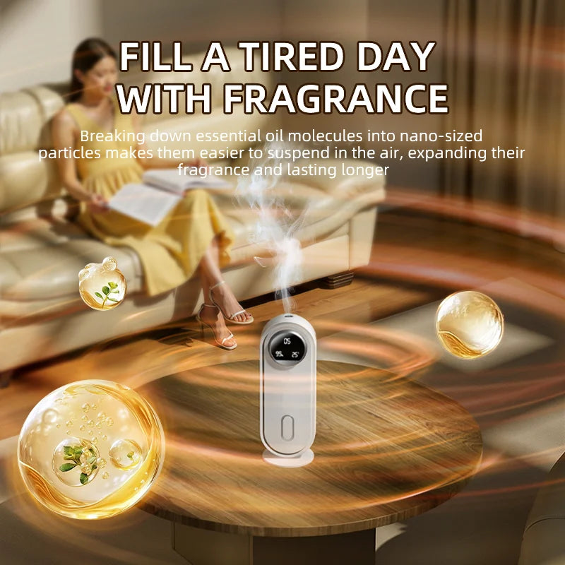 Customizable 7-Speed Adjustment LED Display 1800mAh Type-C 50ml Waterless Essential Oil