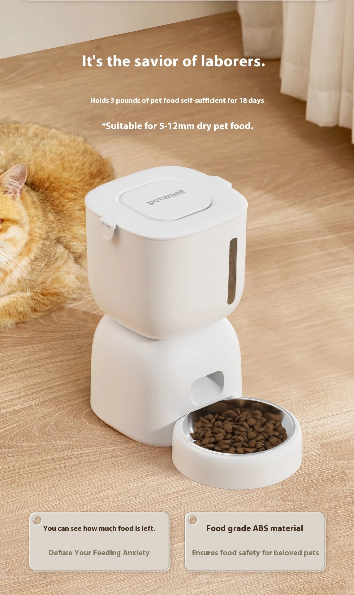 Automatic Pet Feeder Automatic Dog Feeder With Vsible Windows Smart Pet Feeder for Cat